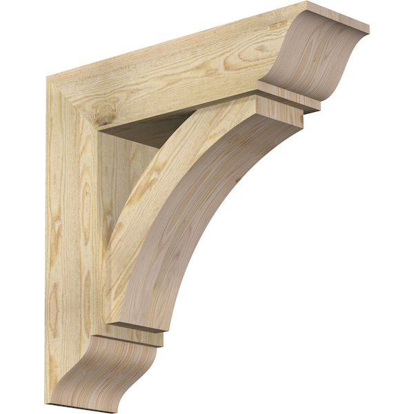 Ekena Millwork Thorton Traditional Rough Sawn Bracket w/ Offset Brace, Douglas Fir, 8"W x 28"D x 28"H BKT0806X28X28THR01RDF - main